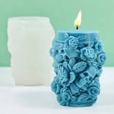0709BA 3D Skull Rose Relief Candle Silicone Mold Human Skeleton Flower Soap Plaster Making Tool Halloween Party Chocolate Decor Gifts