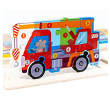 Transportation Stocking Stuffer Wooden Puzzles Kids Toy