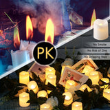 0207ba 24-Pack Warm White Flameless LED Candles - Long-Lasting, Safe for All - Perfect for Outdoor Travel, Halloween, and Christmas Decor