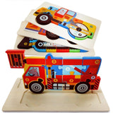 Transportation Stocking Stuffer Wooden Puzzles Kids Toy
