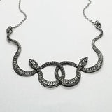 Wholesale Double Snake Necklace Silver Color Pendant with Chain