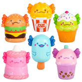Squish Axolotl Foodie Friends 6" | Assorted (Dozen = $76.99)