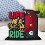 Artvibes Wooden Life is A Beautiful Ride Quotes Table