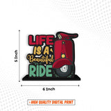 Artvibes Wooden Life is A Beautiful Ride Quotes Table