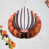 Wooden Lotus Deepam Kundulu