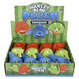 3" Dinosaur Squeezy Bead Plush – Assorted Colors, Soft, Squishy, and Fun