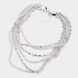 Trendy Multi-Layered Metal Necklace – Stylish and Bold Statement Jewellery for Every Occasion