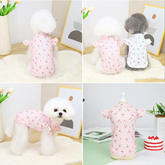 1009GP Dog Shirt Pet T-shirt Round Neck Lovely Printed Outfit Summer Puppy Two-legged Clothes Dog Clothing