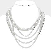Trendy Multi-Layered Metal Necklace – Stylish and Bold Statement Jewellery for Every Occasion