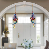 Door Hanging Blue Painted Bell with Jhalar Blue Peacock with Metal Bell Set of 2