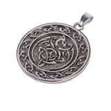 Celtic Flying Dragon Emblem Necklace 24" Braided Cord with Silver Metal Pendant