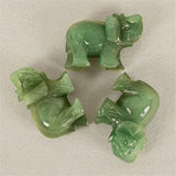 Handmade Carved Tangling Jade Elephant Gemstone Natural Crystal Figurine Good Luck Ornaments