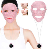 3D Silicone Facial Mask Electric EMS V Shaped Face Massager
