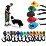 2307GP Dog Training Clicker Pet Cat Plastic New Dogs Click Trainer Aid Tools Adjustable Wrist Strap Sound Key Chain Dog Supplies