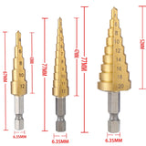 4-32 mm 4-20 mm HSS Titanium Coated Step Drill Bit High Speed Steel Metal Wood Hole Cutter Cone Drilling Tool
