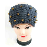 Ladies Knitted Headbands with Spike Studs - Assorted