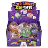 Liquid Halloween Themed Jack O Lantern Clip On Keychain Toy