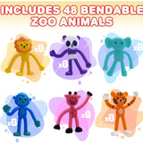 Mini Bendable Zoo Animals kids Toys In Bulk- Assorted