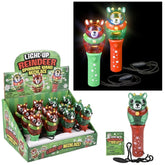 Light Up Xmas Reindeer Spinng Wand Necklace For Kids - Assorted