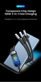 3 in 1 USB Cable 100W USB Type C To USB C Cable