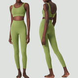2/3 Pieces Fitness Yoga Set Women Solid Color Lycra Workout Gym Suit Breathable Quick Dry Running Sportswear Pilates Clothing