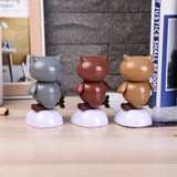 2808TA Cute Desk Figurines Adorable Solar Powered Swinging Toy Owl Style Dancing Ornament Car Office Decor Dancing Animal Birthday Gift
