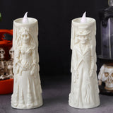 0709BA 12-Pack Flameless LED Candles Light Halloween Decoration, Skeleton Groom Bride Candle Lamp, Battery Operated For Dining Desks  