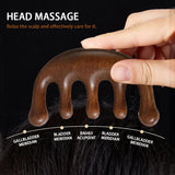 Massage Comb Head Massager Sandalwood Five Tooth Comb