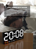 Large colorful LED digital Alarm Clock with DateTemperature