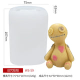 0709BA Halloween Theme Horror Doll Candle Silicone Mold DIY Ghost Bride Groom Candle Making Resin Soap 3D Mold All Hallows' Day Decor