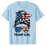 Yes I'm A Trump Girl Get Over It - Trump 2024 Election T-Shirt Humor Funny Graphic Tee Tops Political Jokes Trump Support Outfit