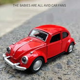 Alloy Car Model Beetle Vintage Door Opening Force Children's Toy Motorcar Cake Decoration Auto Carrying Accessories for Boy Gift