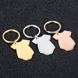 1009GP 50PCS Stainless Steel Blank Dog Tag Round Fish Bone Clothes Keychain Pendants For Necklaces Custom DIY Jewelry Making Keychain