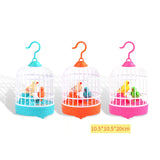 1607TA Electric Voice-activated Birdcage Toy Luminous Simulation Birdcage Child Birds Decor Table Ornament Plastic Sound Activate Toys