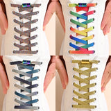 1Pair No Tie Shoe Laces Colorful Buckle Shoelaces