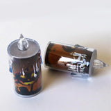 2307BA Halloween Flameless Candles Tabletop Decor Halloween Candle Warm Light Witch Pumpkin Lamp Night Light Desk Decor Battery Operate