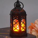 2307BA Electronic Candle Light High Brightness Flicker Free Battery-Operated Retro Design Halloween Desk Lantern Lamp Decor For Camping