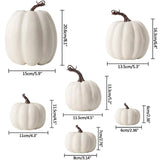 1707BA Set Of 12 Pieces Faux Pumpkins White Halloween Fall Decoration Garden Indoor Outdoor Decoration Large Garden Foam Pumpkin