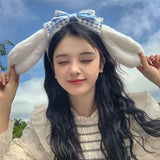 Anime Sanrio Headband Kuromi My Melody Cinnamoroll Cute Lolita Plushie Hair Accessories Halloween Series Kid Toys Doll Girl Gift