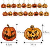 1707BA Hanging Pumpkin Halloween Pumpkin Pendant With Rope Ghost Faced Pumpkin Hanging Paper Double-sided Jam Pumpkin Pumpkin Lantern