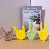 0709BA Skeleton Scissor Hand Candle Mould Rock Gestures Soap Resin Plaster Silicone Mold Chocolate Ice Making Set Halloween Party Decor