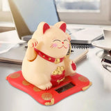 Wealth Waving Hand Cat Chinese Lucky Cat Cartoon Ornament Cute Waving Arm Beckoning Fortune Cat For Home Office Decoration
