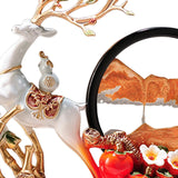 1109BA Moving Sand Art Picture Decor Deer Sculpture Modern for Bar Bookshelves Desk