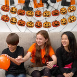 1707BA Hanging Pumpkin Halloween Pumpkin Pendant With Rope Ghost Faced Pumpkin Hanging Paper Double-sided Jam Pumpkin Pumpkin Lantern