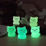 1109BA Figurines Miniature Noctilucent Cute Colorful Cat Micro Landscape Ornaments For Hoom Decorations Decor Room Desk Accessories