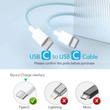 66W Fast Charger 6A USB C to Type C Cable For Apple