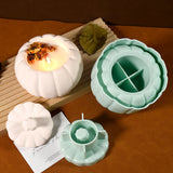 2808BA Silicone Molds for Candles Making Halloween Supplies 2024 New Pumpkin Storage Box Candle Mold Gypsum Aromatherapy