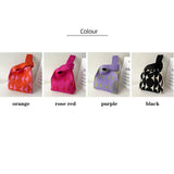 Girls Knot Handmade Wrist Bag Tote Bag Knit Handbag Shopping Bags