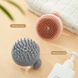 2808GP Dog Shower Brush Pet Dog Grooming Massage Bath Cleaning Brush with Shampoo Dispenser for Long Hair Dogs and Cats Shower