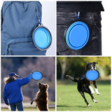 2307GP Collapsible Pet Silicone Dog Food Water Bowl Outdoor Camping Travel Portable Folding  Supplies   Dishes with Carabiner